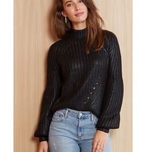 525 America foil mock neck sweater